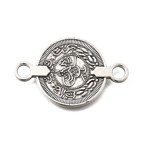 Tibetan Style Alloy Coin Links Connector Charms FIND-D042-13AS-1