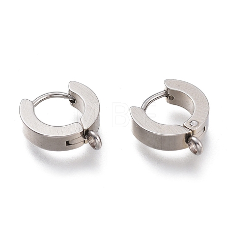 Tarnish Resistant 201 Stainless Steel Huggie Hoop Earrings Findings STAS-A167-01C-P-1
