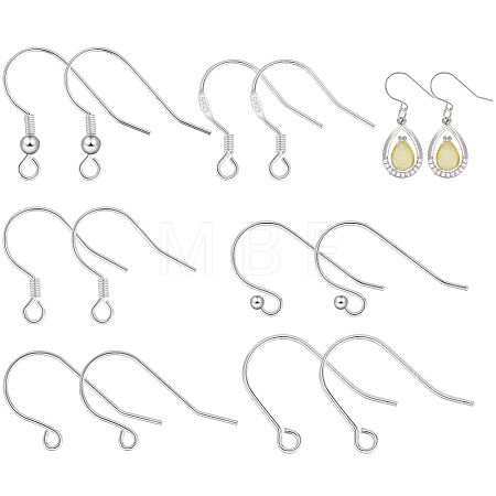 12 Parirs 6 Style Sterling Silver Earring Hooks FIND-PH0017-81-1