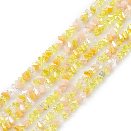 Gradient Color Electroplate Glass Bead Strands X1-GLAA-E042-02D-1