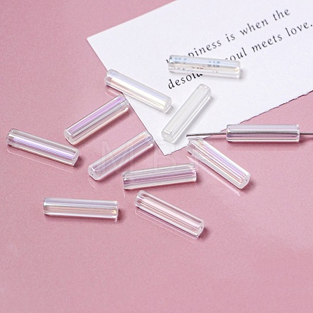 Electroplate Glass Beads GLAA-D024-01E-1