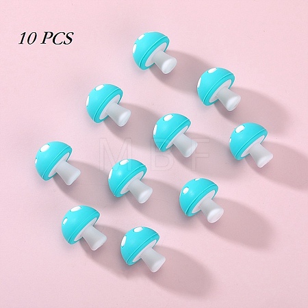 10Pcs Mushroom Silicone Focal Beads JX901I-01-1