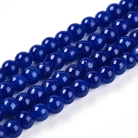 Baking Paint Imitation Jade Glass Round Bead Strands DGLA-Q021-4mm-33-1