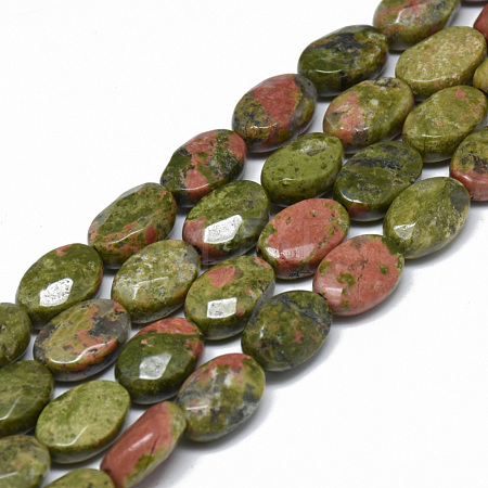 Natural Unakite Bead Strands G-T070-6x8mm-08-1