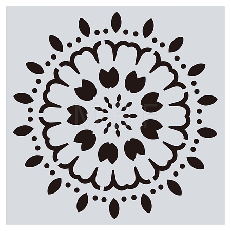 Flower Pattern Eco-Friendly PET Plastic Hollow Painting Silhouette Stencil DRAW-PW0008-02F-1