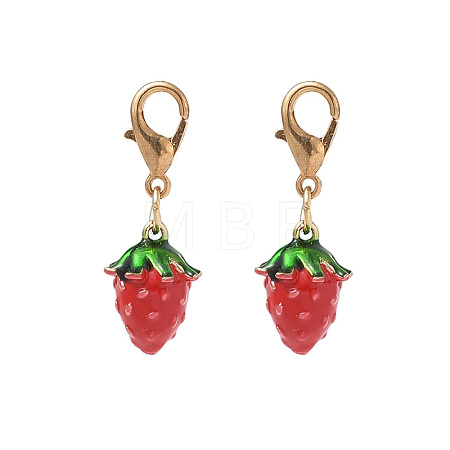Brass Enamel Pendant Decorations HJEW-YW00573-04-1