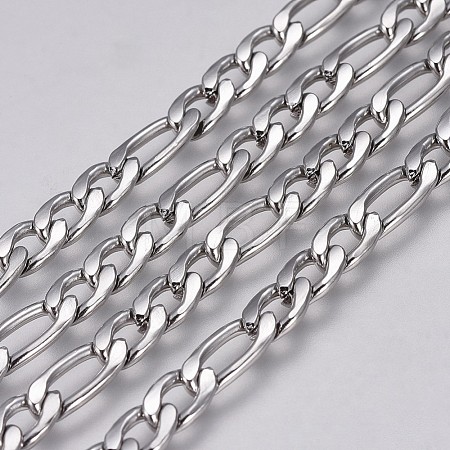 Tarnish Resistant 304 Stainless Steel Figaro Chains CHS-G005-C-04P-1