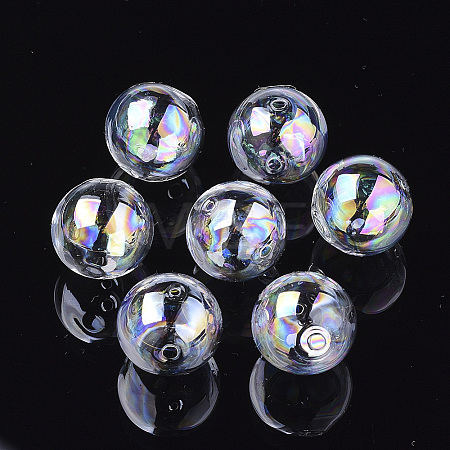 Handmade Blown Glass Globe Beads LS-X-DH017J-1-14mm-AB-1