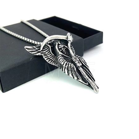 Vintage Gothic Stainless Steel Punk Grim Reaper Pendant Necklaces ZQ5400-1