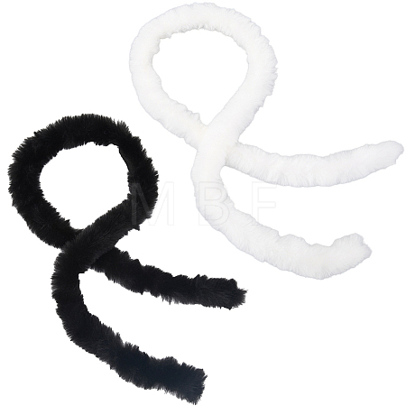 2Pcs 2 Colors Faux Fur Chenille Stick Fabric Roll for Christmas Tree Decor or Wreath Bows Craft FIND-CY0002-10A-1