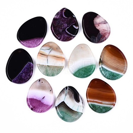 Natural Agate Crystal Pendants G-S295-18-1