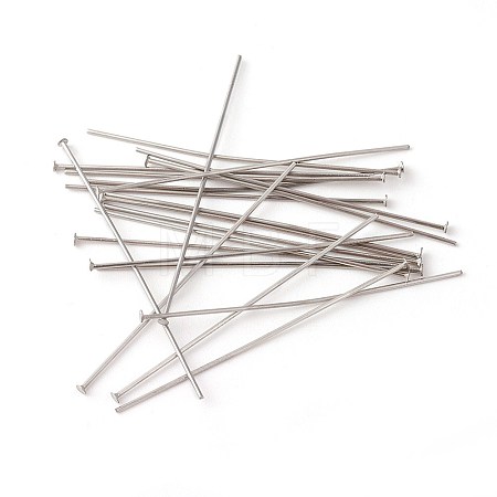 Tarnish Resistant 304 Stainless Steel Flat Head Pins STAS-G185-07P-0.6x40mm-1