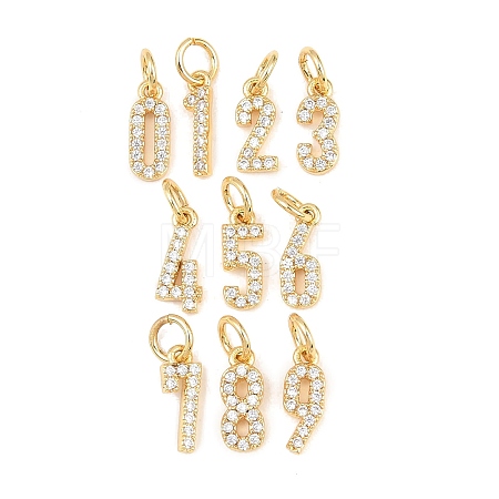 Brass Micro Pave Clear Cubic Zirconia Pendants KK-I478-01G-1