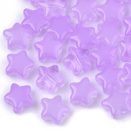 Transparent Spray Painted Glass Beads GLAA-N035-01-A04-1