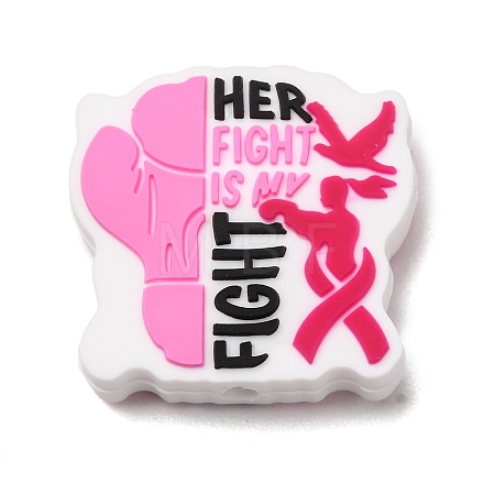 Awareness Ribbon Theme Silicone Beads SL-CBAD2AE-01B-03-1
