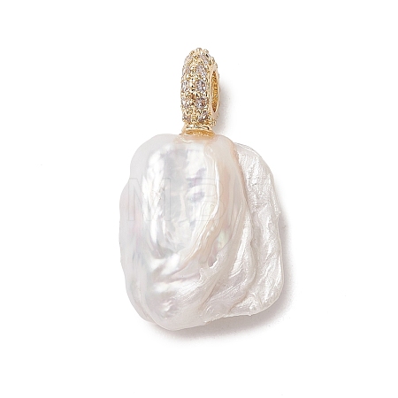 Natural Baroque Keshi Pearl Pendants PALLOY-JF05219-02-1