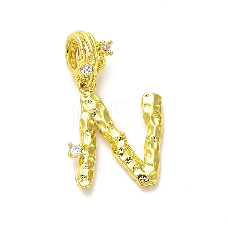 Rack Plating Brass Micro Pave Cubic Zirconia European Dangle Charms KK-L210-015G-N-1