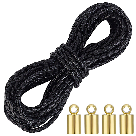 5M Round Braided PU Leather Cords WL-CL0001-33A-1