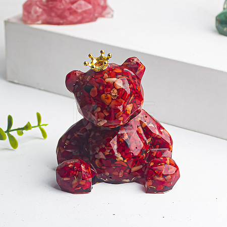 Natural Agate Crown Bear Display Decorations WG56055-06-1