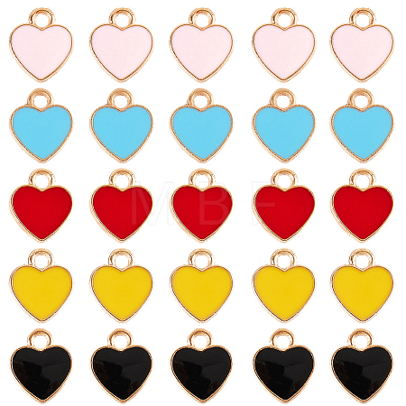 100Pcs 5 Colors Alloy Enamel Charms ENAM-SC0005-32-1