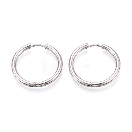 304 Stainless Steel Hoop Earrings EJEW-T048-24E-P-1