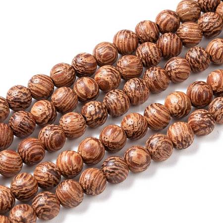 Wood Beads Strands WOOD-F008-03-B-1