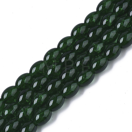 Transparent Crackle Glass Beads Strands DGLA-S085-6x8-19-1