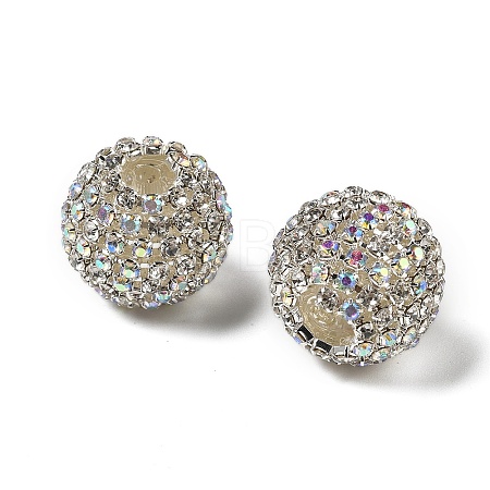 Sparkle Glass Rhinestone Round Beads OACR-S048-01C-1
