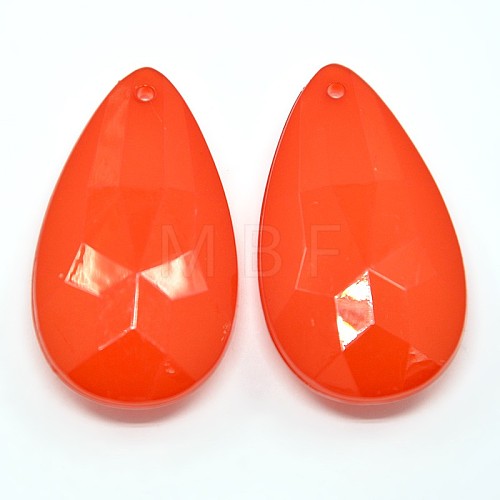 Red Imitation Jelly Acrylic Drop Pendants X-JACR-S600-9-1