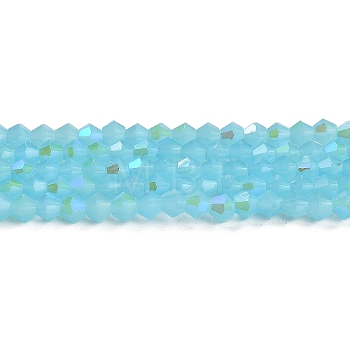 Imitation Jade Electroplate Glass Beads Strands GLAA-F029-J4mm-D03-1