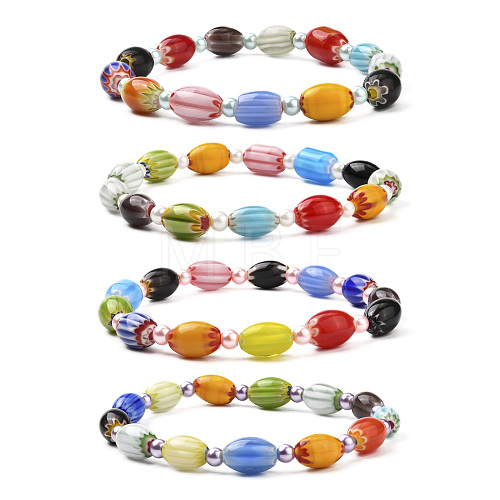 Cute Candy Color Beads Stretch Bracelet for Teen Girl Women BJEW-JB06935-1