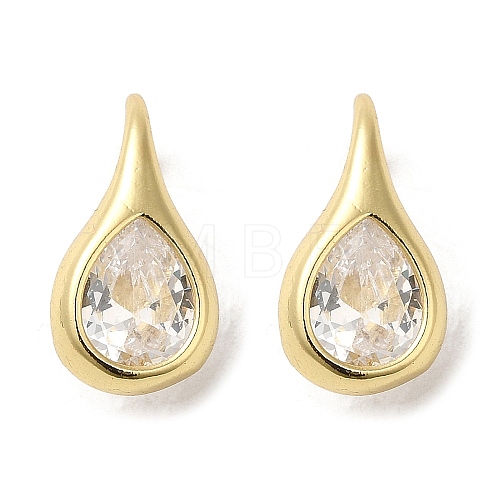 Rack Plating Real 18K Gold Plated Brass Teardrop Dangle Earrings EJEW-B034-03G-06-1