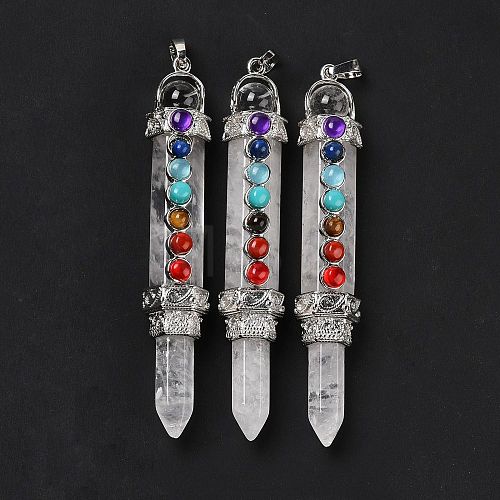 Chakra Theme Natural Quartz Crystal Big Pendants G-I322-06P-05-1