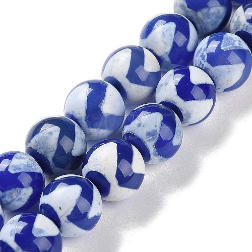 Natural Tibetan Wave Pattern dZi Agate Beads Strands G-B084-A05-01-1