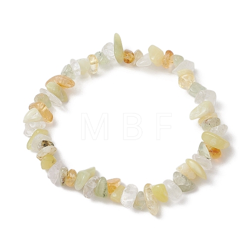 Natural Mixed Gemstone Chips Stretch Bracelets BJEW-JB11070-01-1