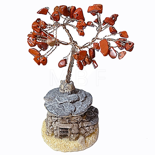 Natural Red Jasper Chips Tree Decorations PW-WG91240-05-1
