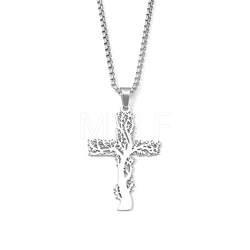 201 Stainless Steel Pendant Necklaces for Man NJEW-Q336-03A-P-1