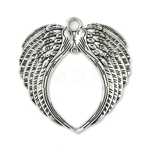 Tibetan Style Alloy Wing Large Pendants TIBEP-S100-AS-RS-1