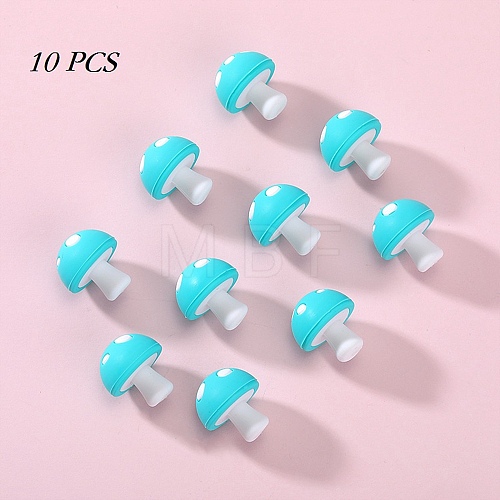 10Pcs Mushroom Silicone Focal Beads JX901I-01-1