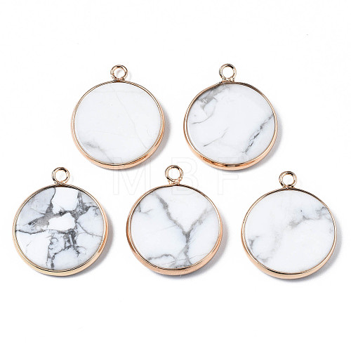 Natural Howlite Pendants G-Q998-010H-1