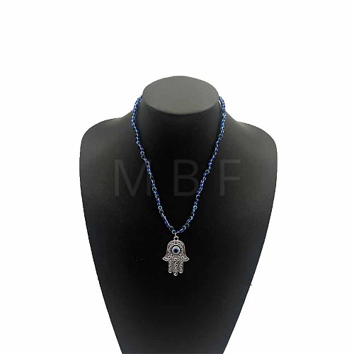 Alloy Evil Eye Pendant Multi-eye Beaded Necklaces WN1108-2-1