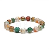 Dyed Natural Agate Beaded Stretch Bracelet BJEW-JB09180-02-1