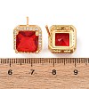 Brass Micro Pave Cubic Zirconia Stud Earrings for Women EJEW-F418-14G-3