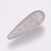 Brass Micro Pave Cubic Zirconia Beads KK-P116-15P-1