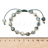 Natural Tree Agate & 304 Stainless Steel Beads Braided Bead Bracelets BJEW-JB13670-4