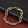 304 Stainless Steel Coffee Bean Chain Bracelets for Women Men BJEW-F488-45G-2