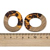 Transparwnt Resin & Walnut Wood Pendants RESI-I354-03G-3