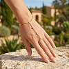 304 Stainless Steel Pave Clear Cubic Zirconia Hand Chain Ring Bracelets for Women LU5720-2