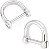 2Pcs 304 Stainless Steel D-Ring Anchor Shackle Clasps STAS-CA0001-56A-1