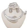 Teardrop Zinc Alloy Bracelets & Earrings & Necklaces & Rings Sets FS-WG46F47-02-1